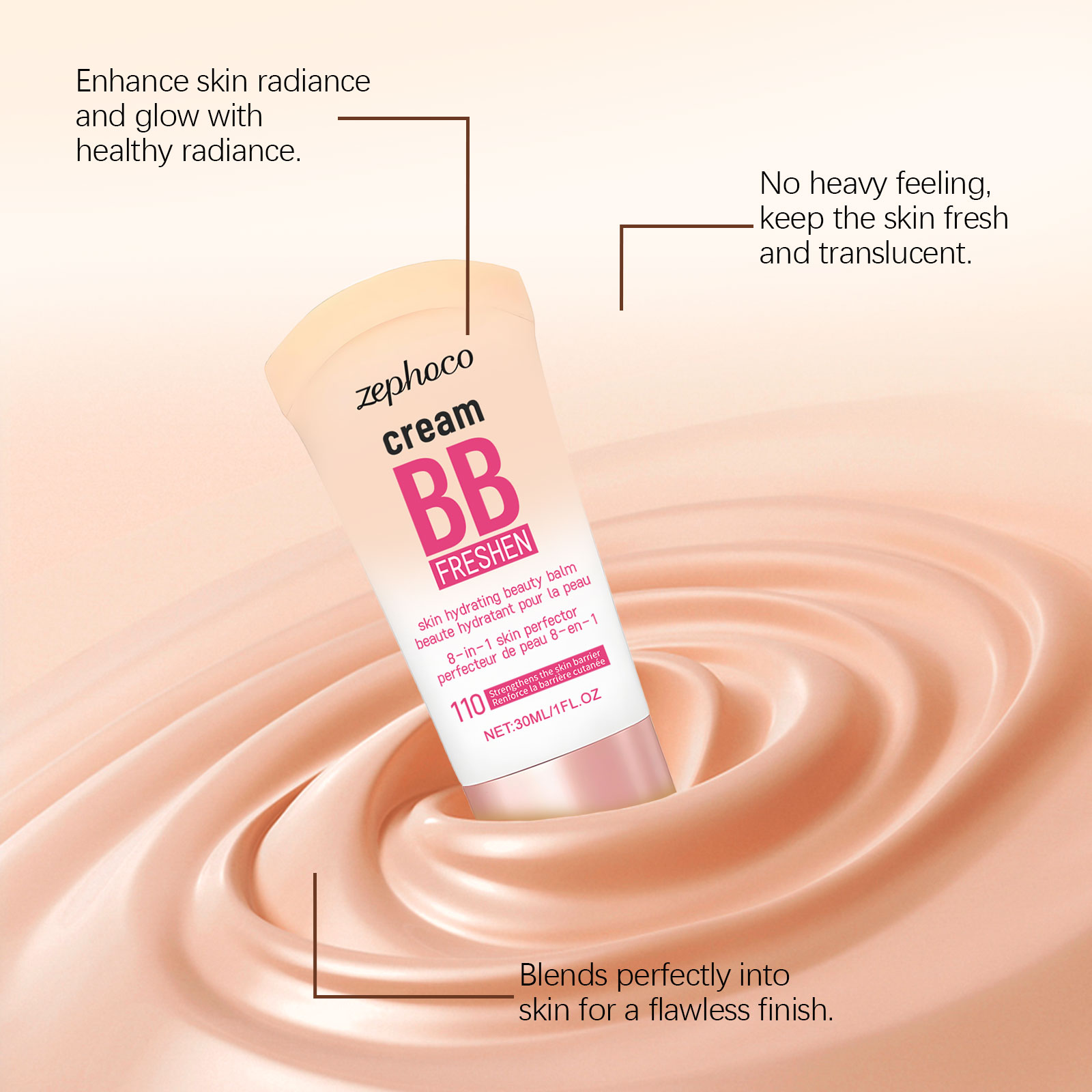 (Natural) Brightening Concealing Bb Cream Mild Nourishing Natural Light Moisturizing Radiant Makeup Conceal Face