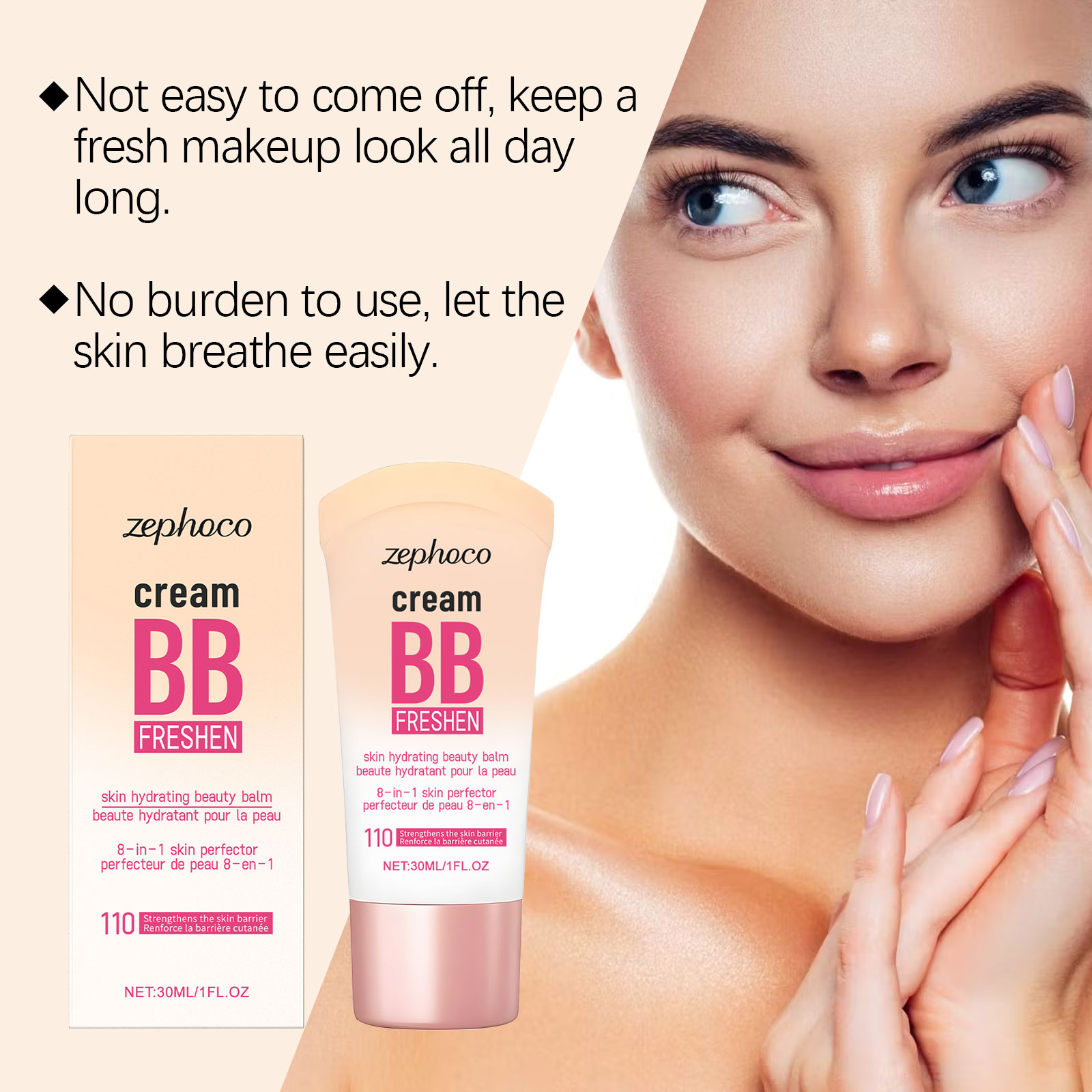 (Natural) Brightening Concealing Bb Cream Mild Nourishing Natural Light Moisturizing Radiant Makeup Conceal Face