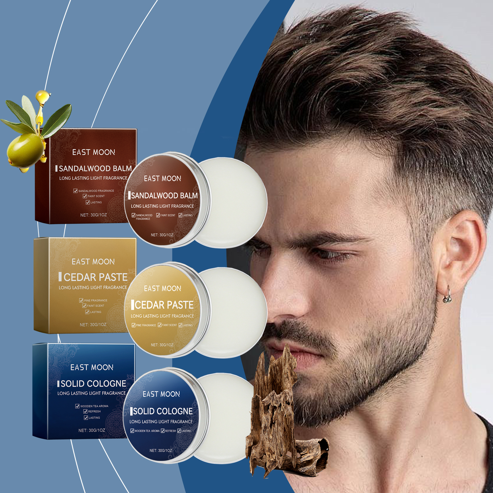 Solid Balm For Men Charming Fresh Natural Portable Long Lasting Fragrance Scent Balm