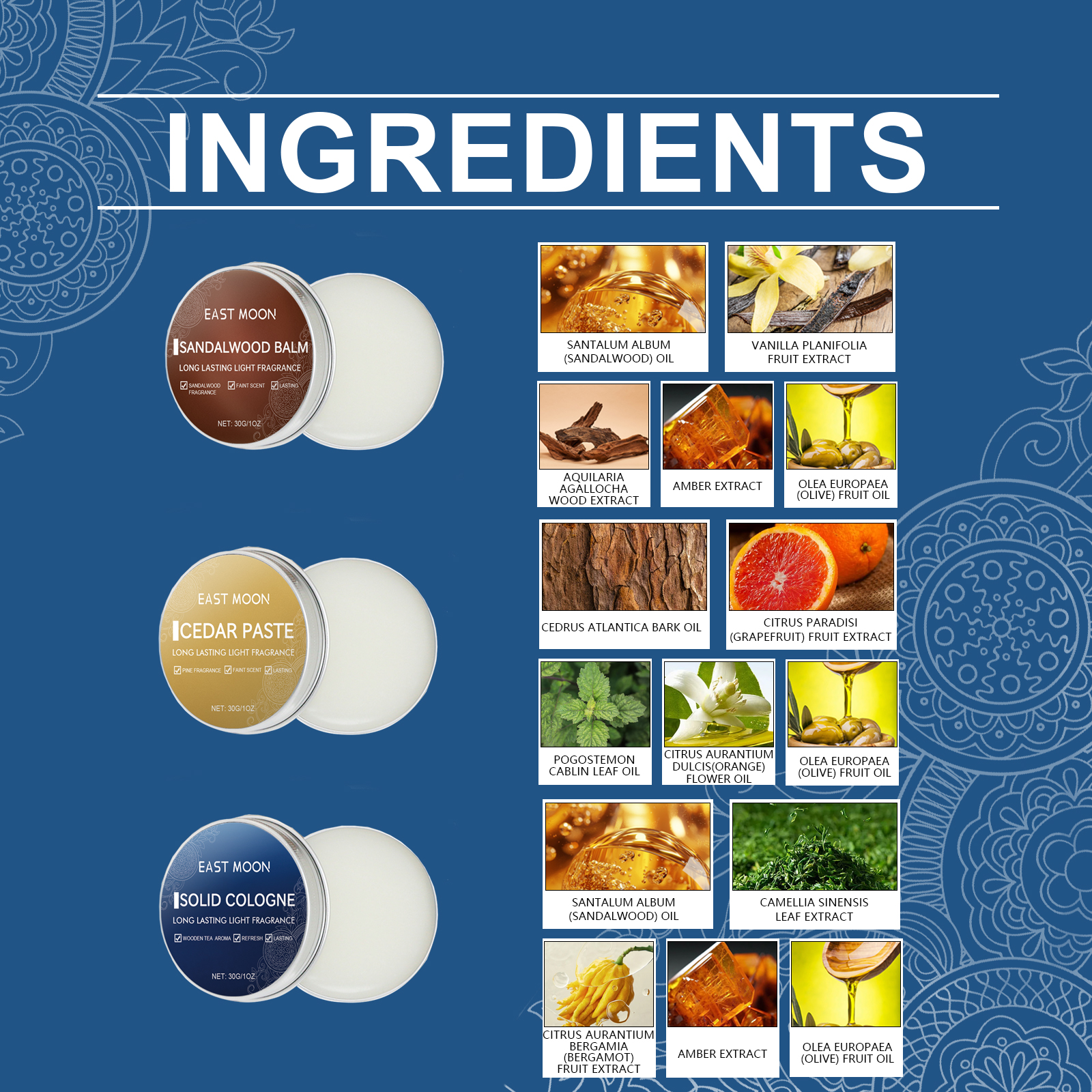 Solid Balm For Men Charming Fresh Natural Portable Long Lasting Fragrance Scent Balm