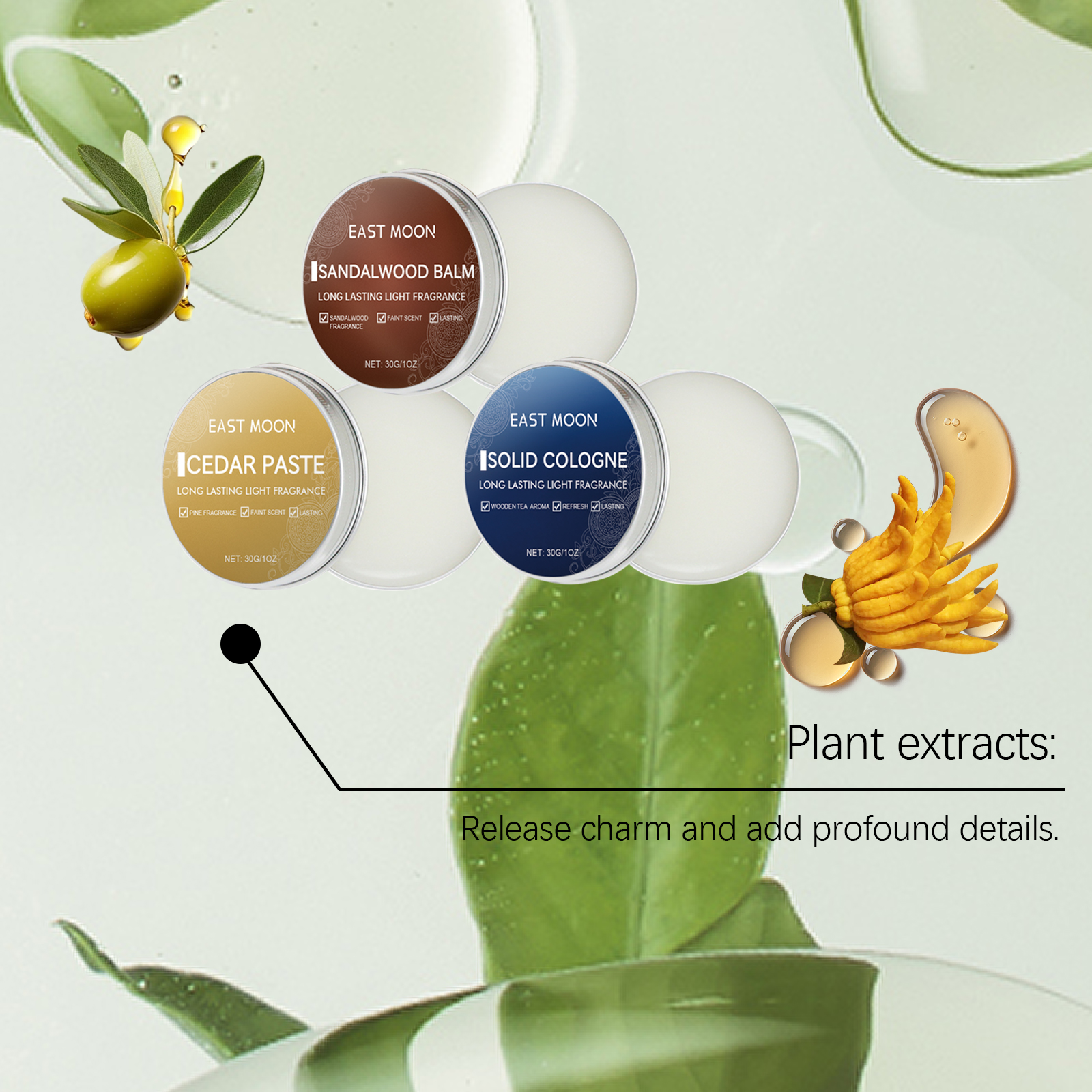 Solid Balm For Men Charming Fresh Natural Portable Long Lasting Fragrance Scent Balm