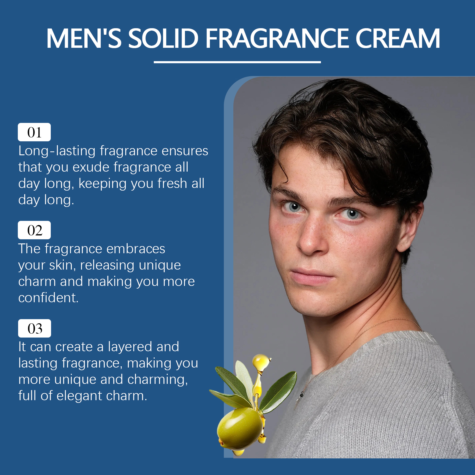 Solid Balm For Men Charming Fresh Natural Portable Long Lasting Fragrance Scent Balm