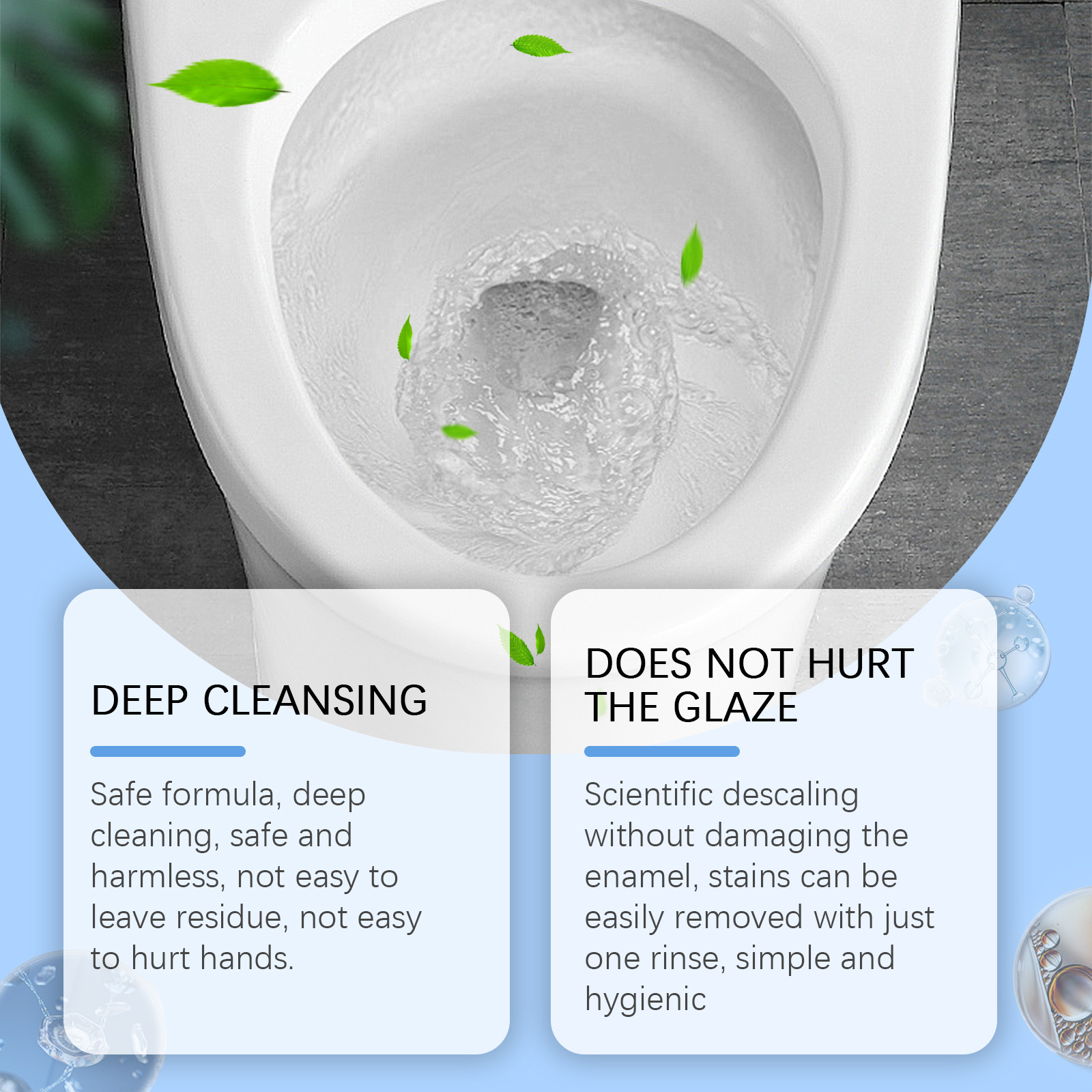 Toilet Bowl Cleaning Powder Effervescent Deep Clean Stain Remover For Bathroom Sanitation And Odor Control 1 PCS