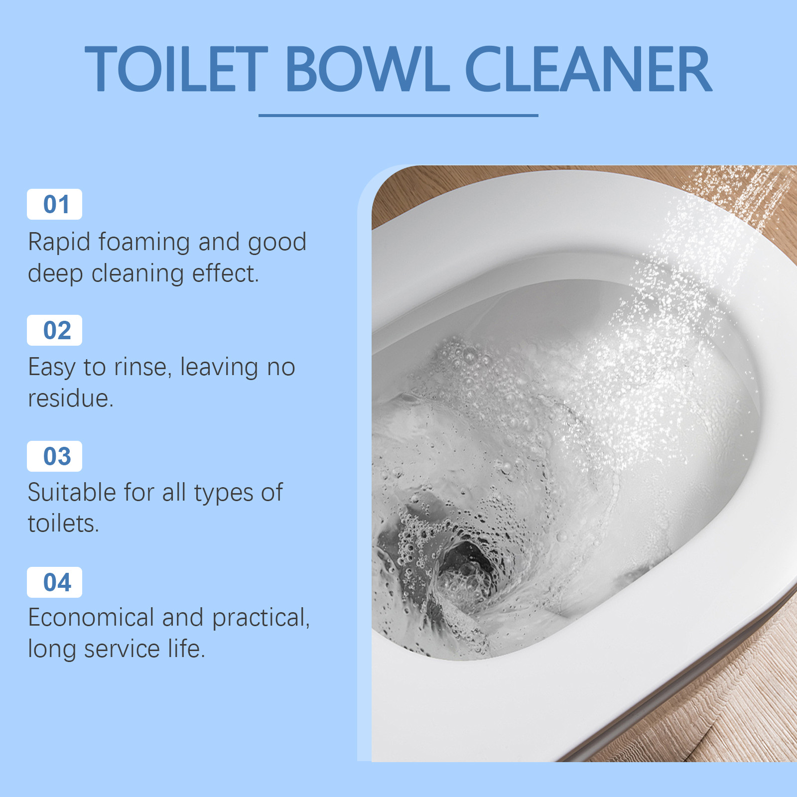 Toilet Bowl Cleaning Powder Effervescent Deep Clean Stain Remover For Bathroom Sanitation And Odor Control 1 PCS