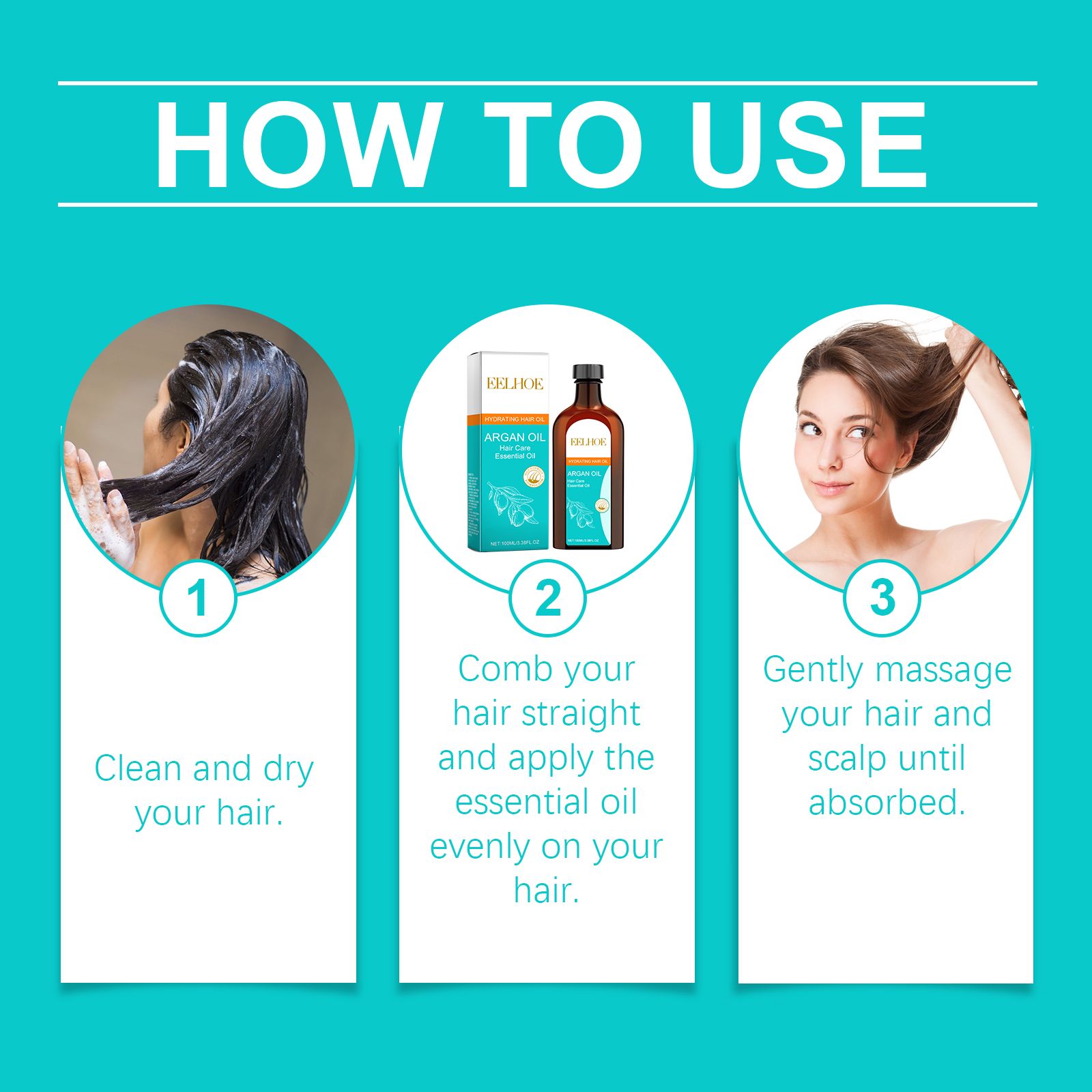 Moroccan Argan Oil Hair Care Set Shampoo Conditioner Mask And Oil For Dry Frizzy Hair