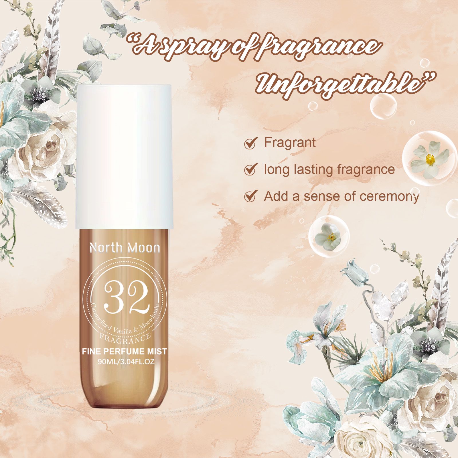 Women Perfume Spray Jasmine Sandalwood Fresh Long Lasting For Daily Wear And Dating