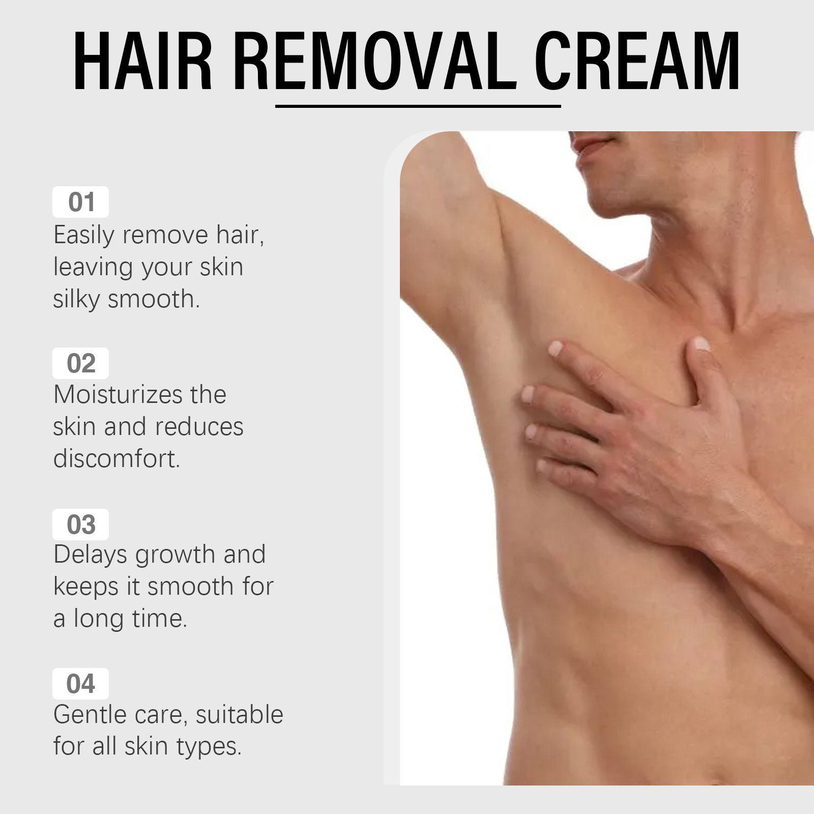 Hair Removal Cream For Body Gentle Smoothing Moisturizing For Soft Skin Daily Care