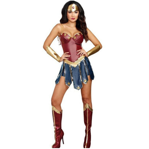 (L) Wonder Woman Costume Halloween Cosplay Fancy Dress
