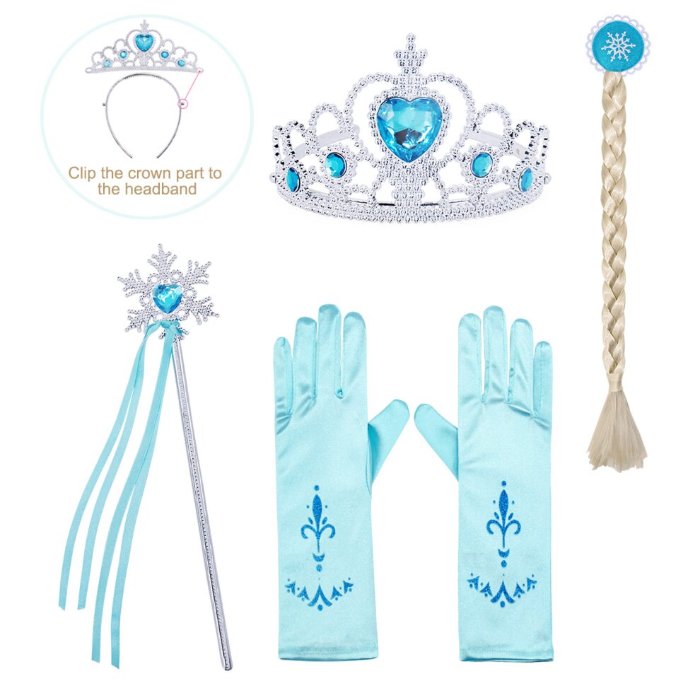 (Elsa Dress 2~3 Years) Girls Elsa Costume Dress Kids Princess Fancy Dress up Birthday Party Christmas Dresses