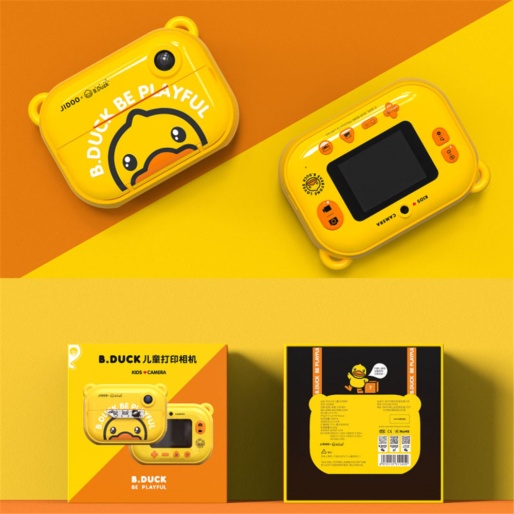 Children Instant Print Camera 1080P HD Digital Video Camera Mini Rechargeable Camera Toys Shockproof With Print Photo Paper 32GB Card Birthday Gifts  For Kids Girls