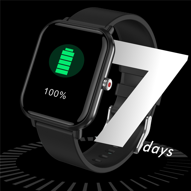 (Blue) Smart Watch 1.7 Inch Bluetooth Heart Rate Monitor SpO2 Men Sport Fitness Tracker IP68 Waterproof Women Smartwatch Clock