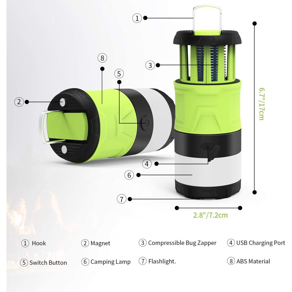 LED Camping Lantern Insect Killer Camping Lamp With 2000 mAh Rechargeable Bttery