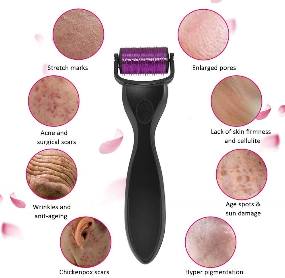 (White Purple) Derma Roller Microneedle Derma Roller DRS 3 In 1 Kit 180 600 1200 Titanium Needles Machine For Face Body Massage Skin Care 0.5mm 1.0mm 1.5mm