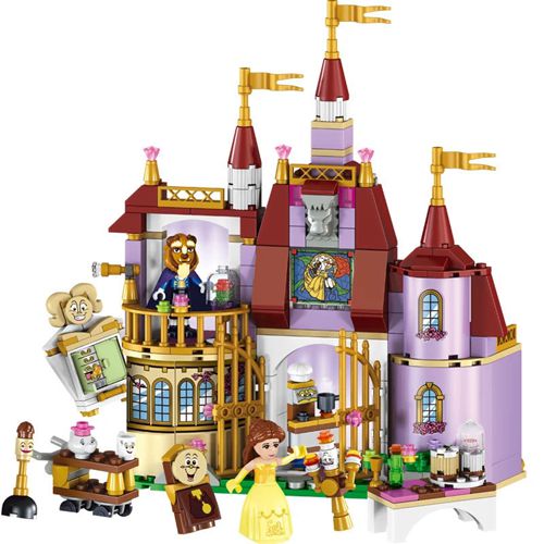 Disney Belle And The Beast Princess Belles Enchanted Castle Building Blocks Girl Kids Model Toys