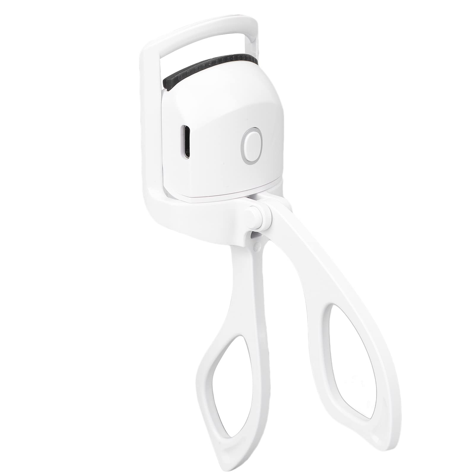 (White) Eyelash Curler Heated Eyelash Curler Clip Handheld Electric USB Lashes Curl Tool Portable Eyelashes Auxiliary Rechargeable Fast Heating Up Beauty Tool Curling Makeup