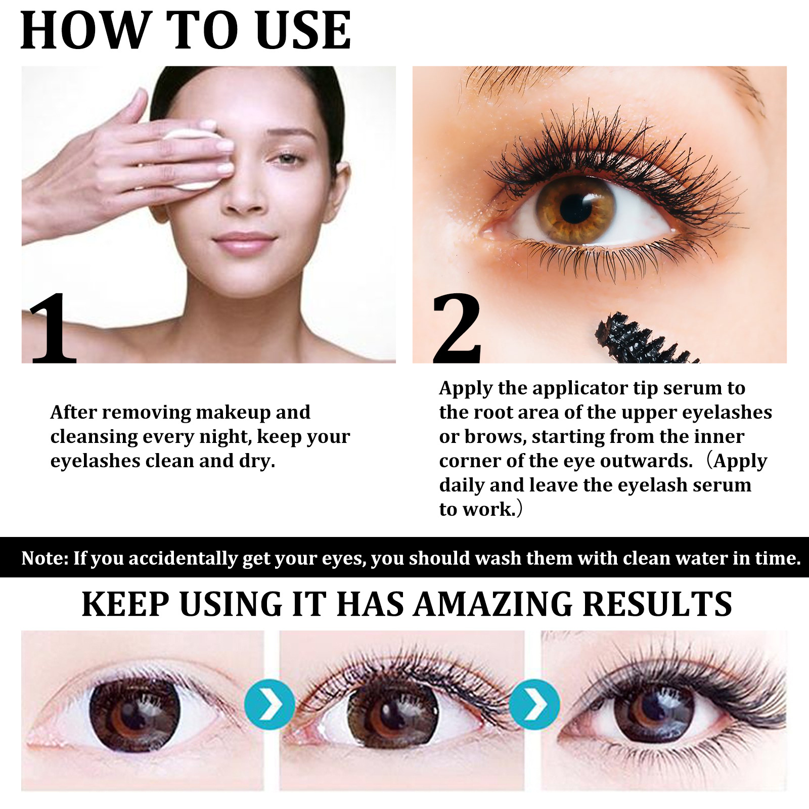 Eyelash Growth Liquid Eye Lash Enhancer  Serum Hair Lash Booster Treatment Caster Oil 10ml