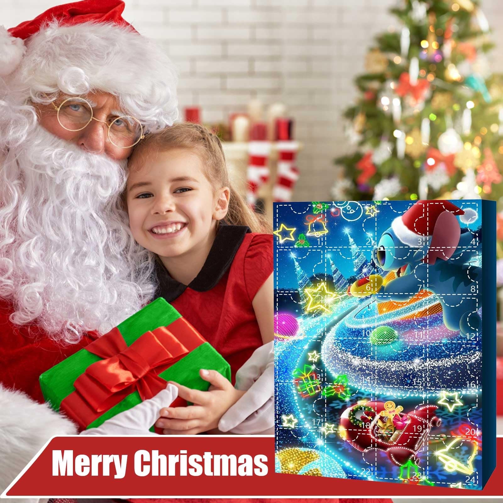 Christmas Advent Calendar for Kids and Adults 24 Days Christmas Countdown 24pc Mini Stitch Figure Toys Christmas Gifts