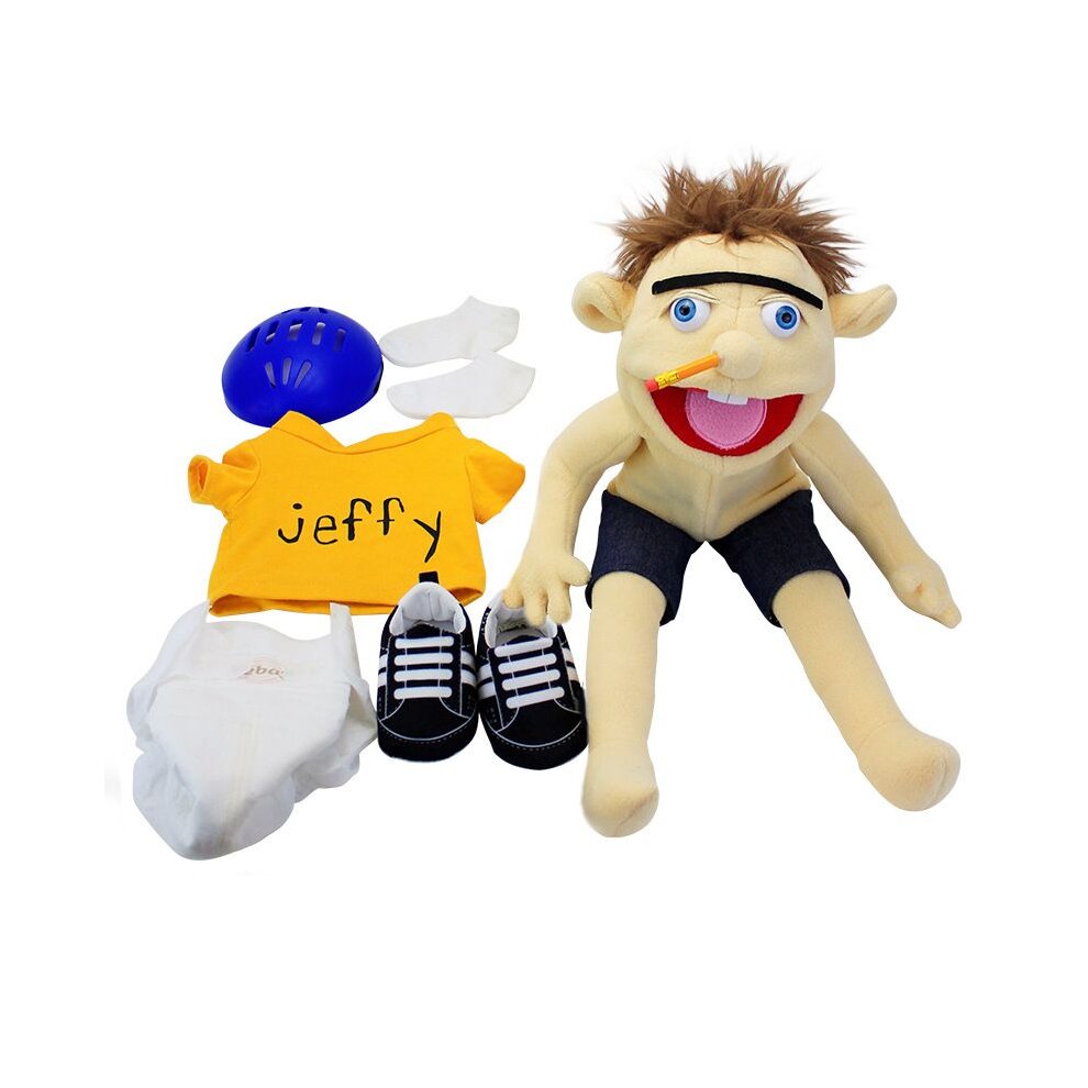 60cm Jeffy Boy Hand Puppet Children Soft Doll Talk Show Props Plush Toys Puppet Kids Toy