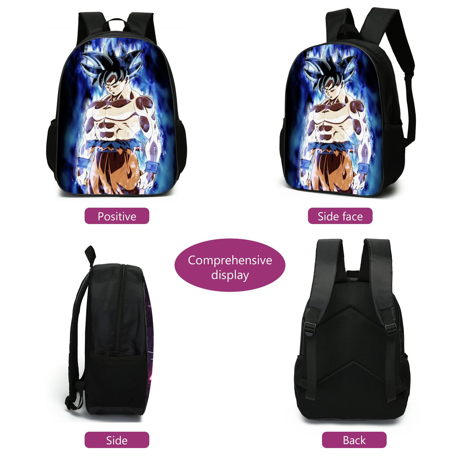 Dragon Ball  3D Printed Travel Backpacks  3Pcs for Kids Pencil case Shoulder Bags Book Bag Suitable for Teenagers and Students