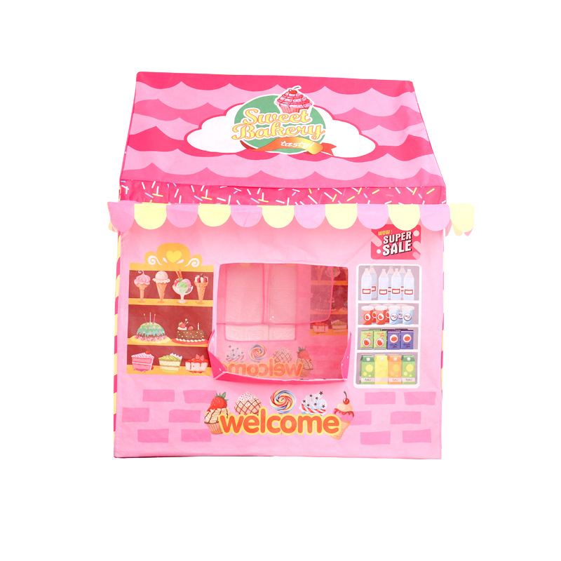 Children Pretend Play Shop Tent Fun Role-Playing Game House Pink