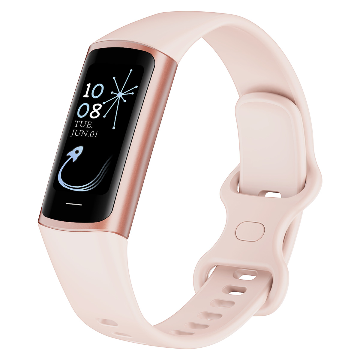 (Pink) Smart Bracelet 0.96 Inch Is Color Screen Body Temperature Student Gift Pedometer Sports Watch
