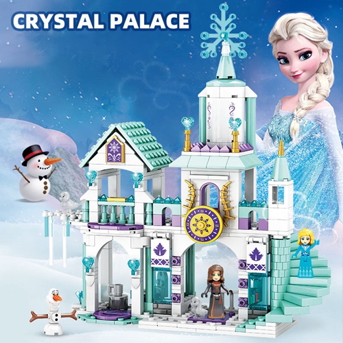 Disney Frozen The Ice Castle Building Set Crystal Palace Princess Snow Queen Toy Bricks for Disney Frozen Fans Compatible with LEGO