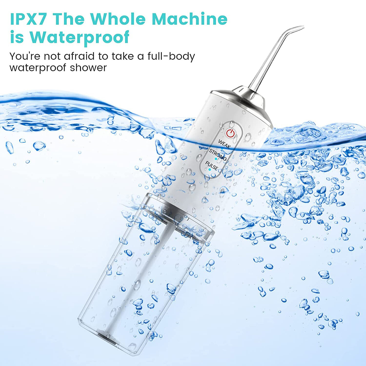 Cordless Dental Water Flosser Portable Dental Water Jet Pick Teeth Cleaner with 4 Jet Tips Floss USB Rechargeable