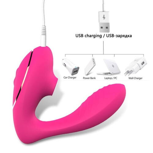 (Purple) Sucking Clitoris Vibrator Oral Tongue Wearable G-Spot Clit Stimulation