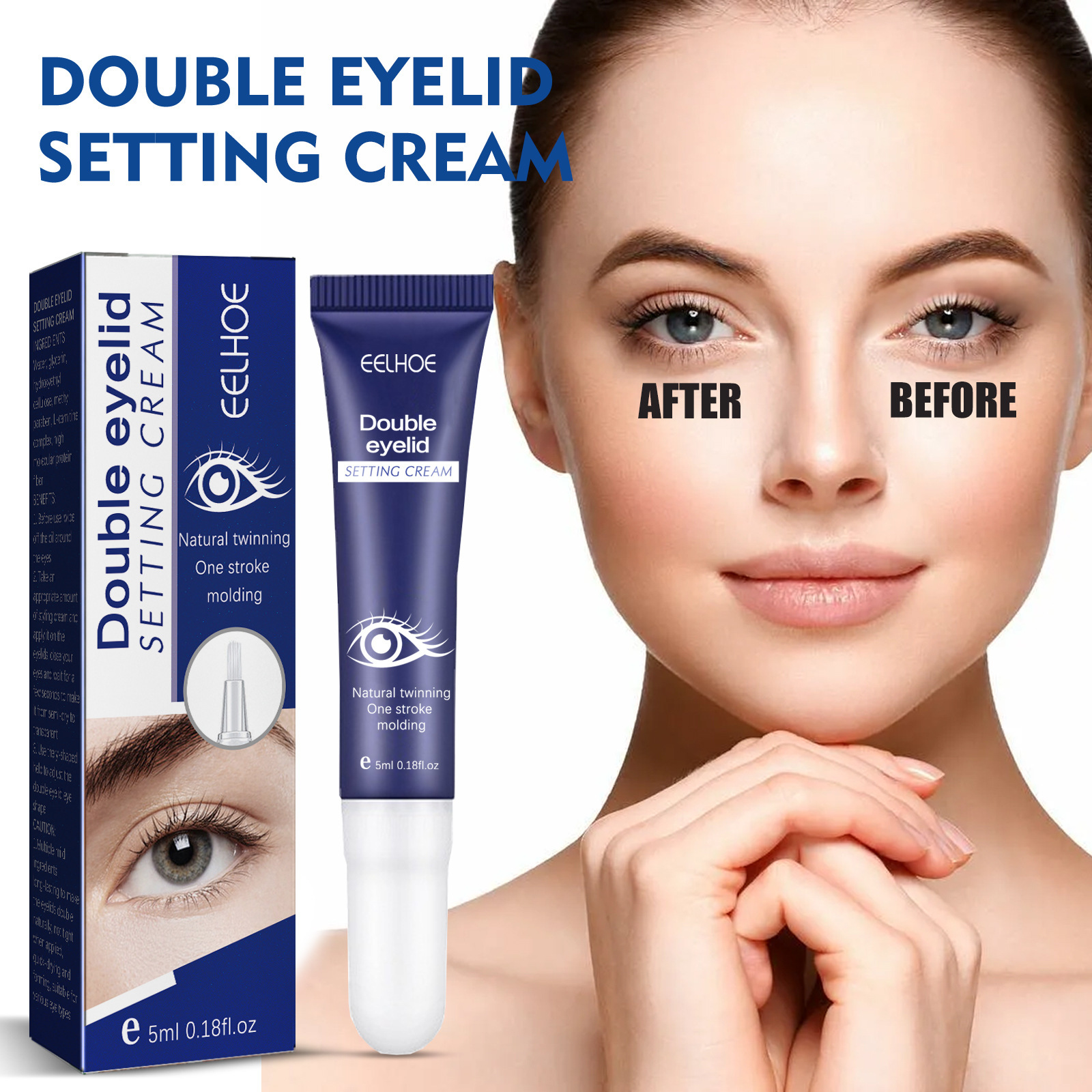 Double Eyelid Styling Cream Eyelid Lifting Cream Long-lasting Waterproof Anti-sweat No Trace Natural Quick Drying Safe Double Eyelid Cream 5ml