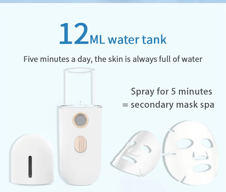 Mini Portable Humidifier Handheld Nano Mister Facial Steamer Device Toner Milk Beauty Spray Hydrating Apparatus Cold Spray Apparatus Rechargeable