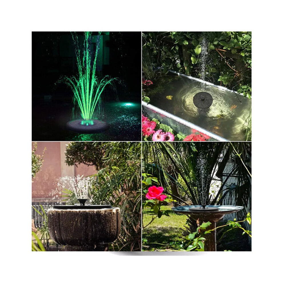 Solar Panel Powered Water Feature Plants Pump Garden Pool Pond Aquarium Fountain Water Pump with LED Lights