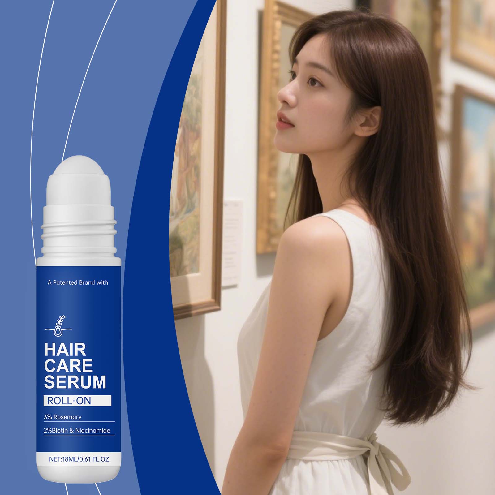 Rosemary Density Hair Essence Roll-on Ball For Nourishing Repair Damaged&Strengthen Hair Roots Scalp Massage Hair Scalp Serum ﻿