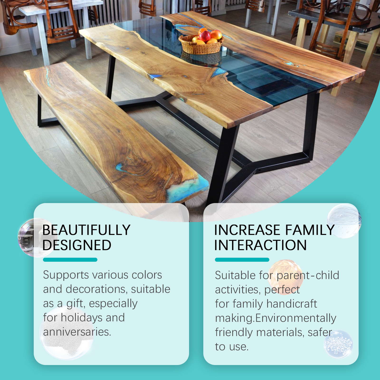 (Set C) Clear Epoxy Resin Kit Bubble Free Crystal Clear AB High Adhesive Transparent Hardener Casting Jewelry Making Art Resin Supplies ﻿