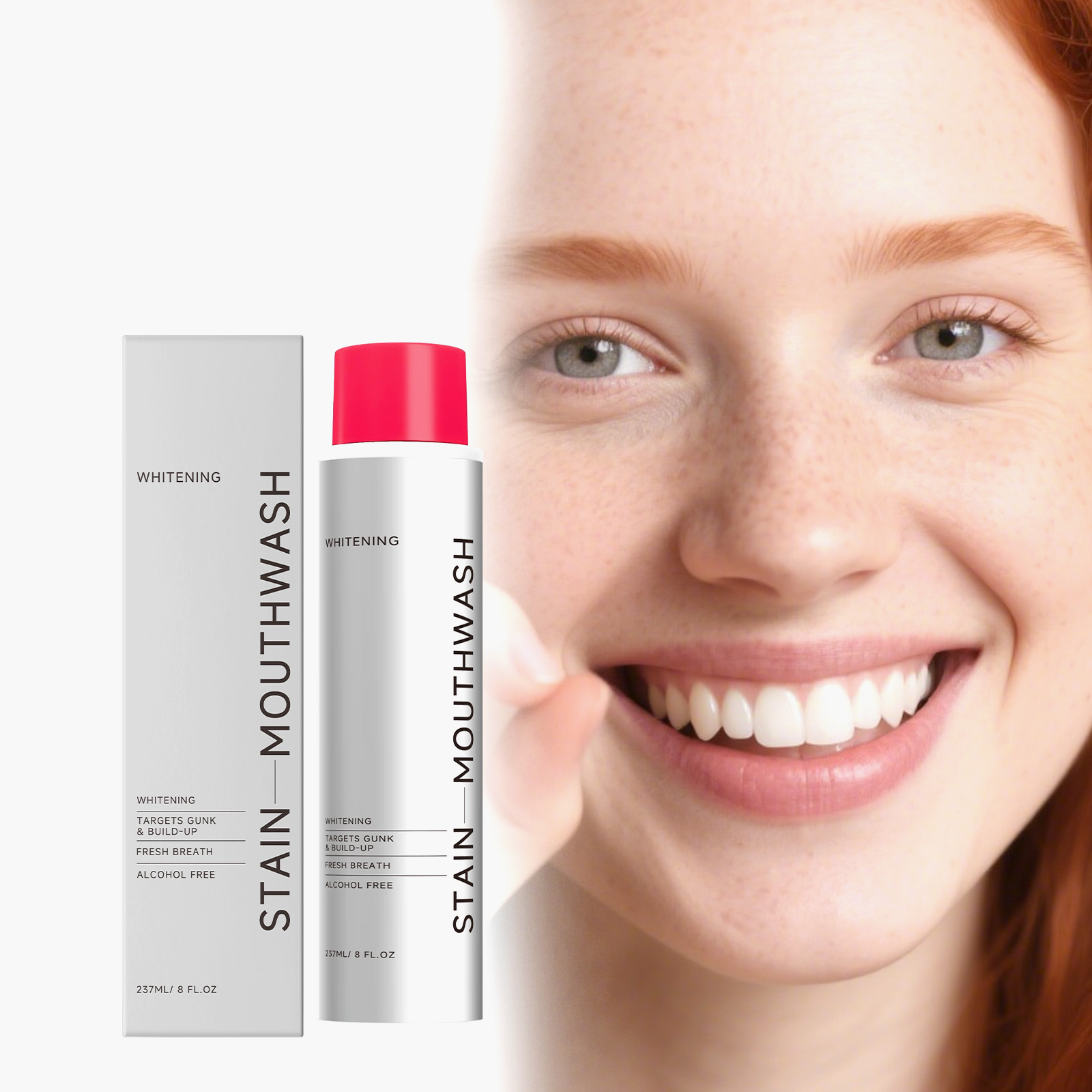 Teeth Whitening Mouthwash Remove Bad Odor Teeth Stain Removal Oral Cleansing Fresh Breath Protect Gum Refreshing Mouthwash 237ml