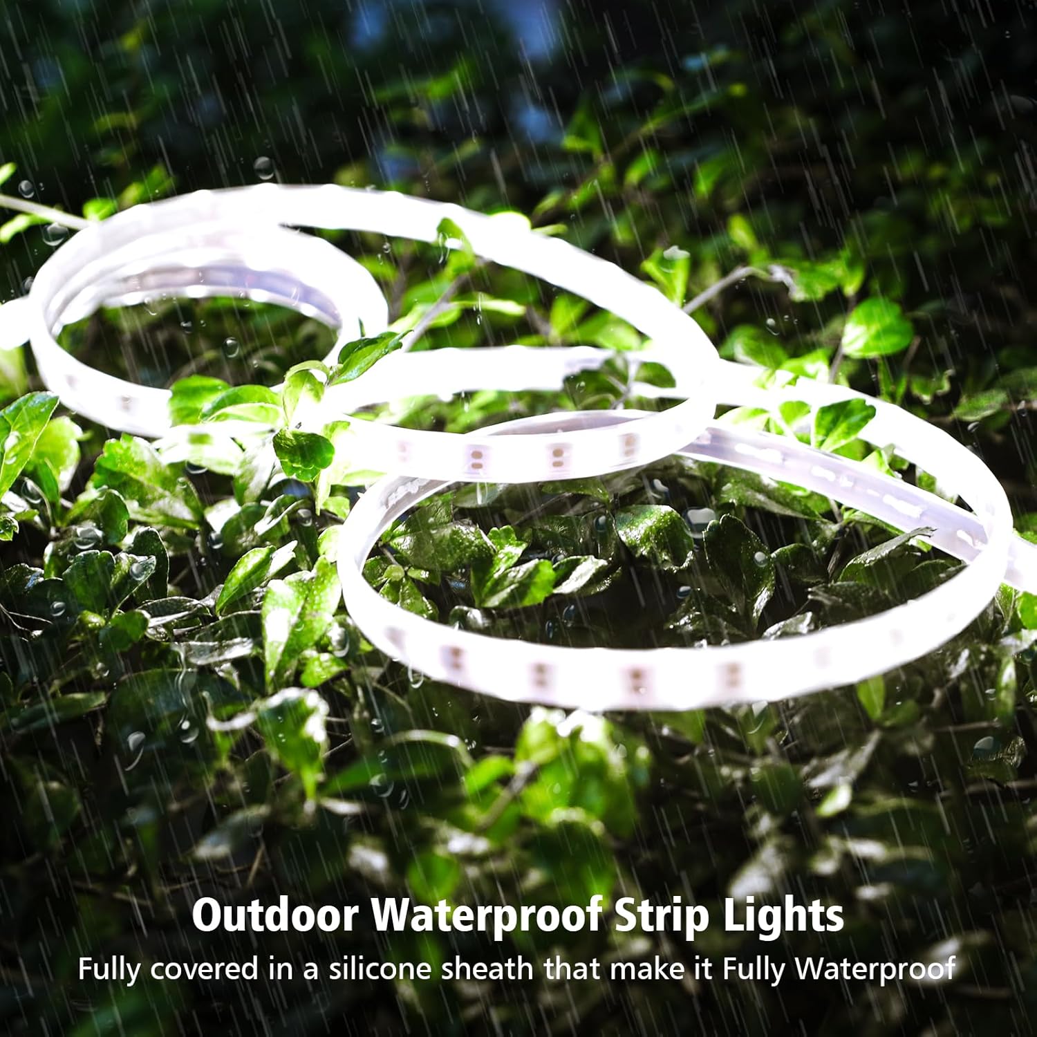 (Warm White)  Solar LED Strip Lights Outdoor 5M 320 LED Lights Strip with Remote 8 Modes Solar Garden Lights Outdoor Waterproof Rope Light for Fence Porch Gazebo Trees 