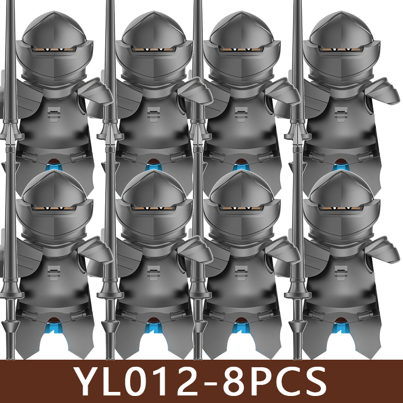 (Style E) Medieval Series Soldier Figures Building Blocks Castle Military Viking Warrior Knight Militia Axe Hammer Accessories Bricks Toys