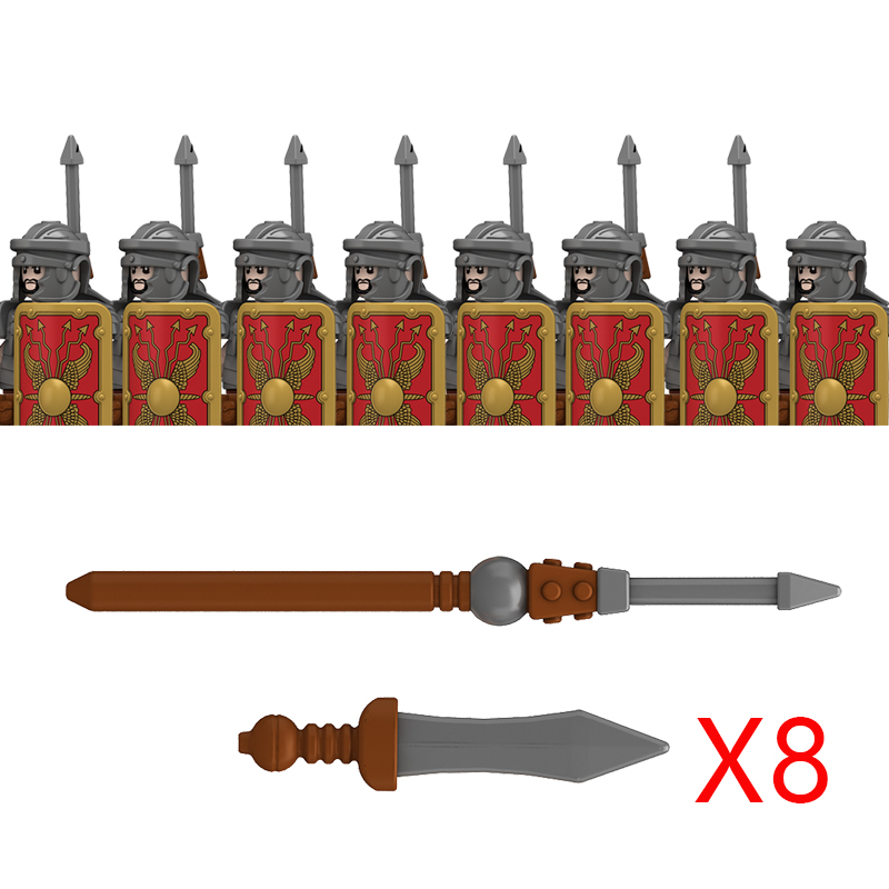 (Soldiers J) Middle Roman Series Building Blocks Castle Medieval Military Knight Soldier Figures Legion Army Warrior Shield Bricks Toys Gifts