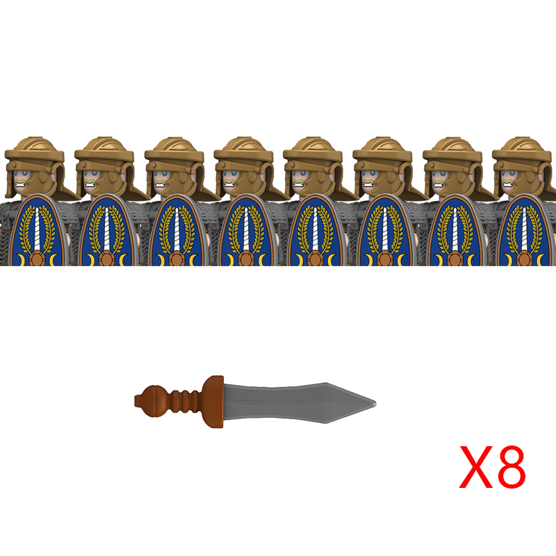 (Soldiers J) Middle Roman Series Building Blocks Castle Medieval Military Knight Soldier Figures Legion Army Warrior Shield Bricks Toys Gifts