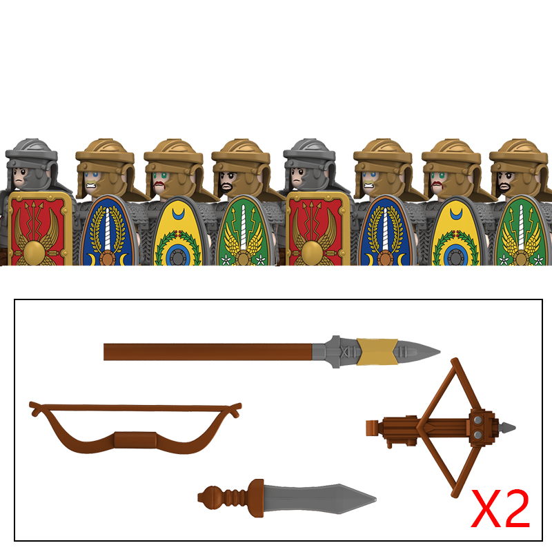 (Soldiers J) Middle Roman Series Building Blocks Castle Medieval Military Knight Soldier Figures Legion Army Warrior Shield Bricks Toys Gifts
