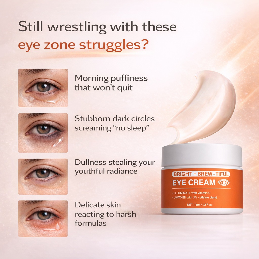 Bright Brew-tiful Eye Cream Revitalising Soothing Hydrating for Daily Eye Care Home Use Natural 15ml