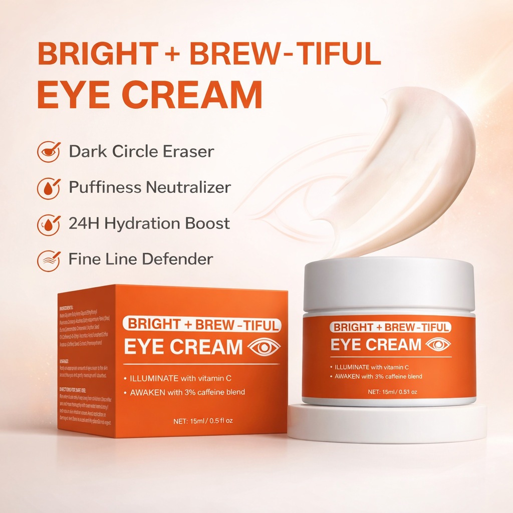 Bright Brew-tiful Eye Cream Revitalising Soothing Hydrating for Daily Eye Care Home Use Natural 15ml
