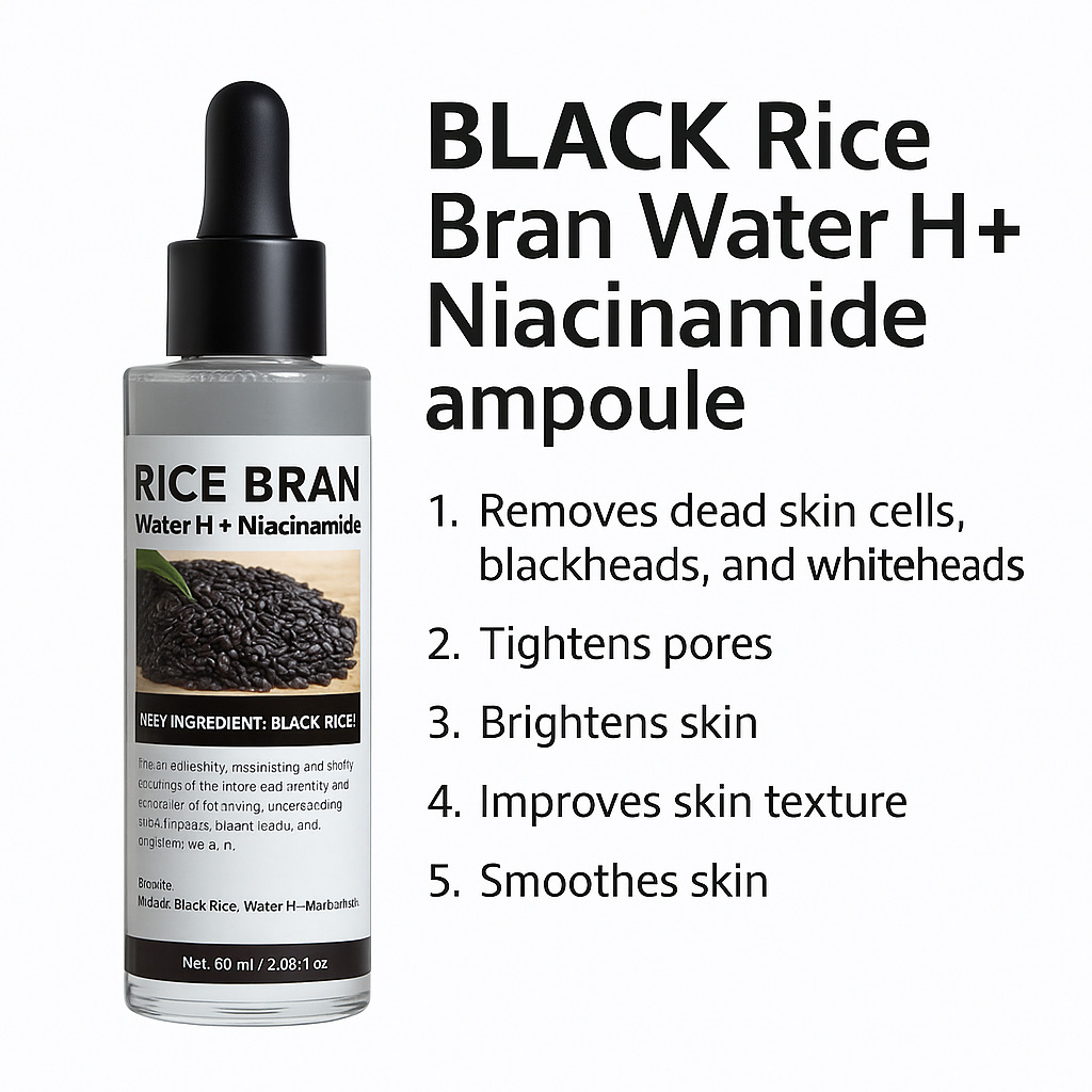 Exfoliating Black Rice Ampoule Smoothing Brightening For Glowing Skin Daily Face Treatment 60ml