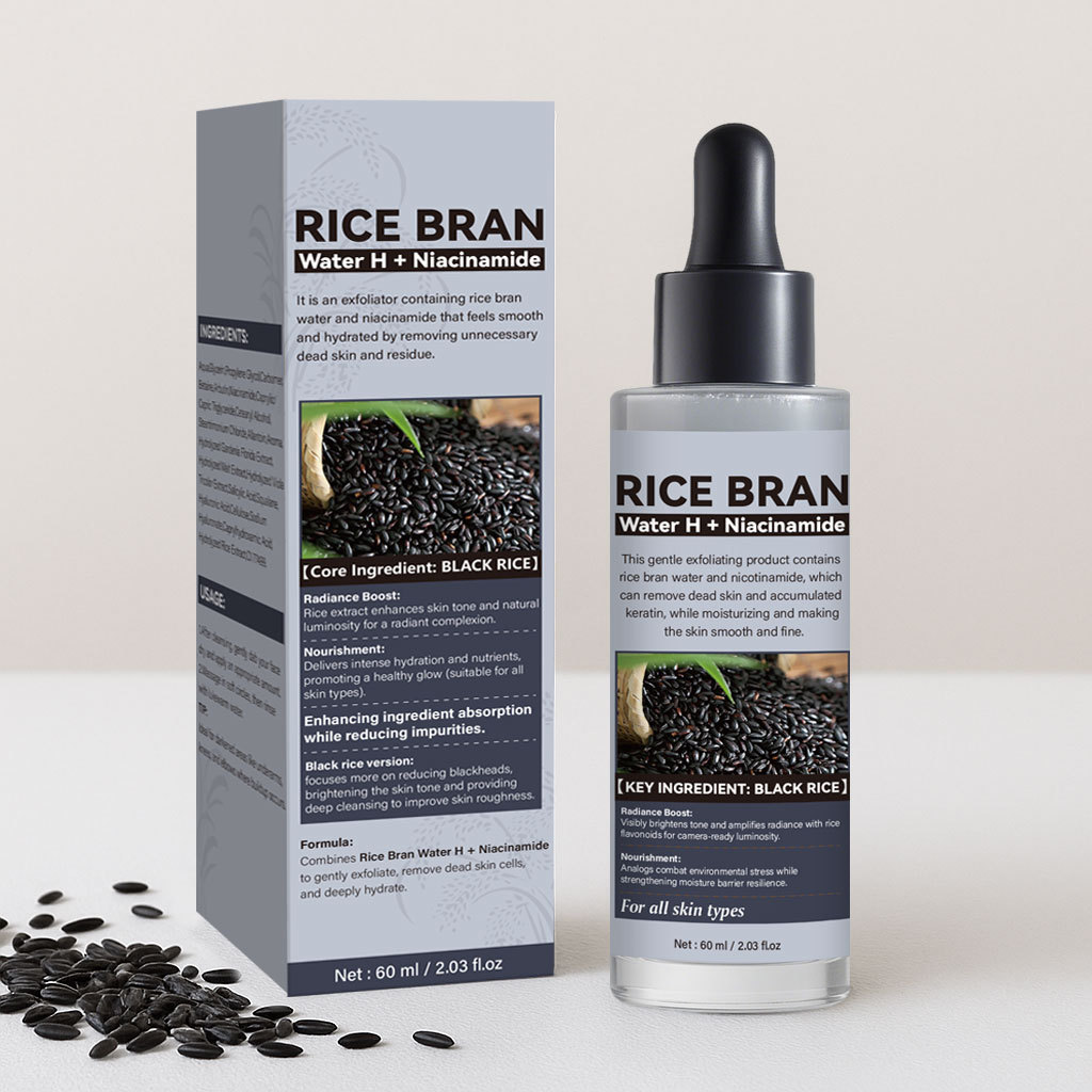 Exfoliating Black Rice Ampoule Smoothing Brightening For Glowing Skin Daily Face Treatment 60ml