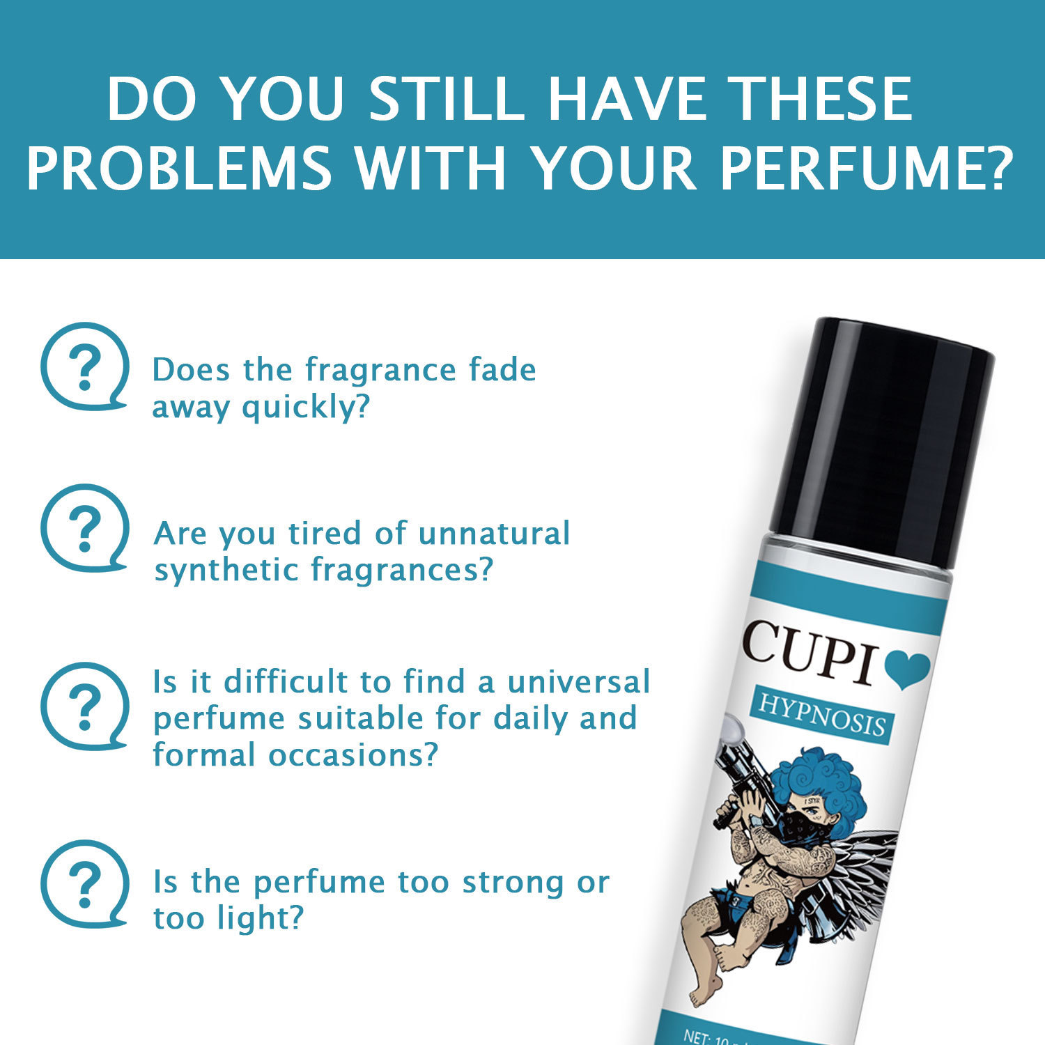 Cupi Hypnosis Blue Perfume 10ml Long Lasting Romantic Scent For Daily Wear Gift And Special Occasion