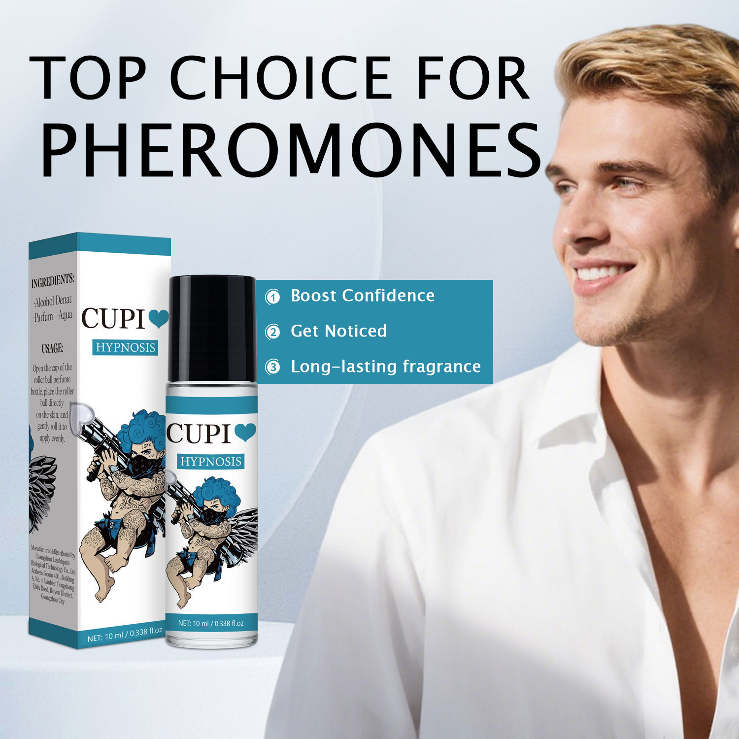 Cupi Hypnosis Blue Perfume 10ml Long Lasting Romantic Scent For Daily Wear Gift And Special Occasion