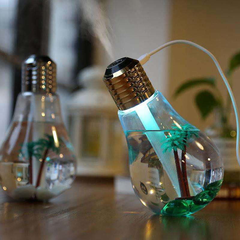 400ml Bulb Air Humidifier Creative Usb Humidifier With 7 Colors Night Light Ultrasonic Humidifier Led Mini Aroma Diffuser