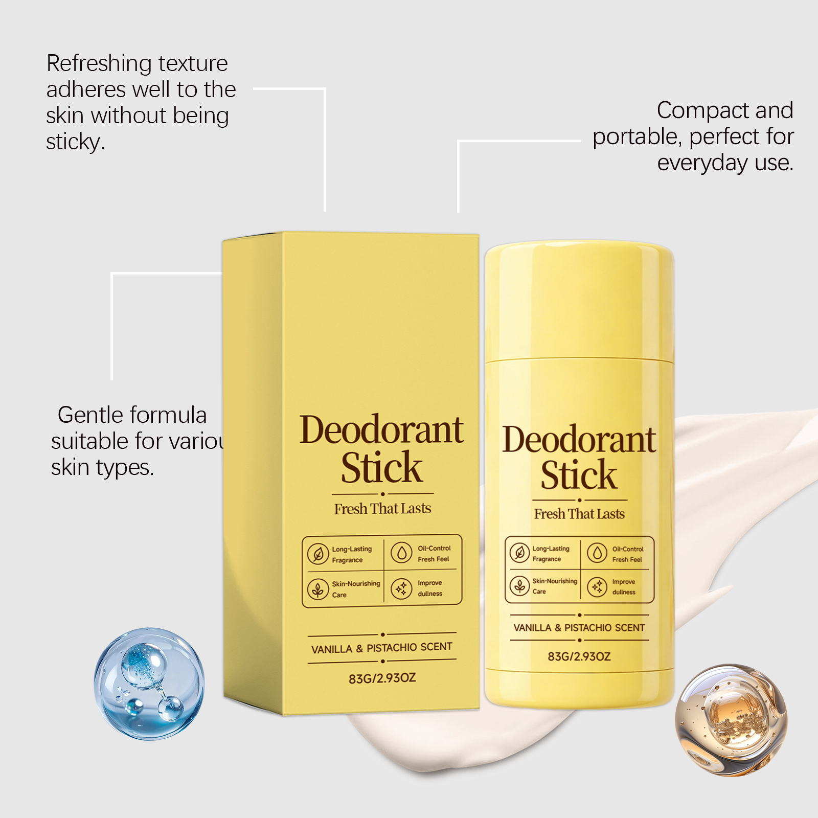 Antiperspirant Scent Stick Smooth Easy Apply Long Last Fresh Portable Store Dry Non Sticky Mild Body Care Product