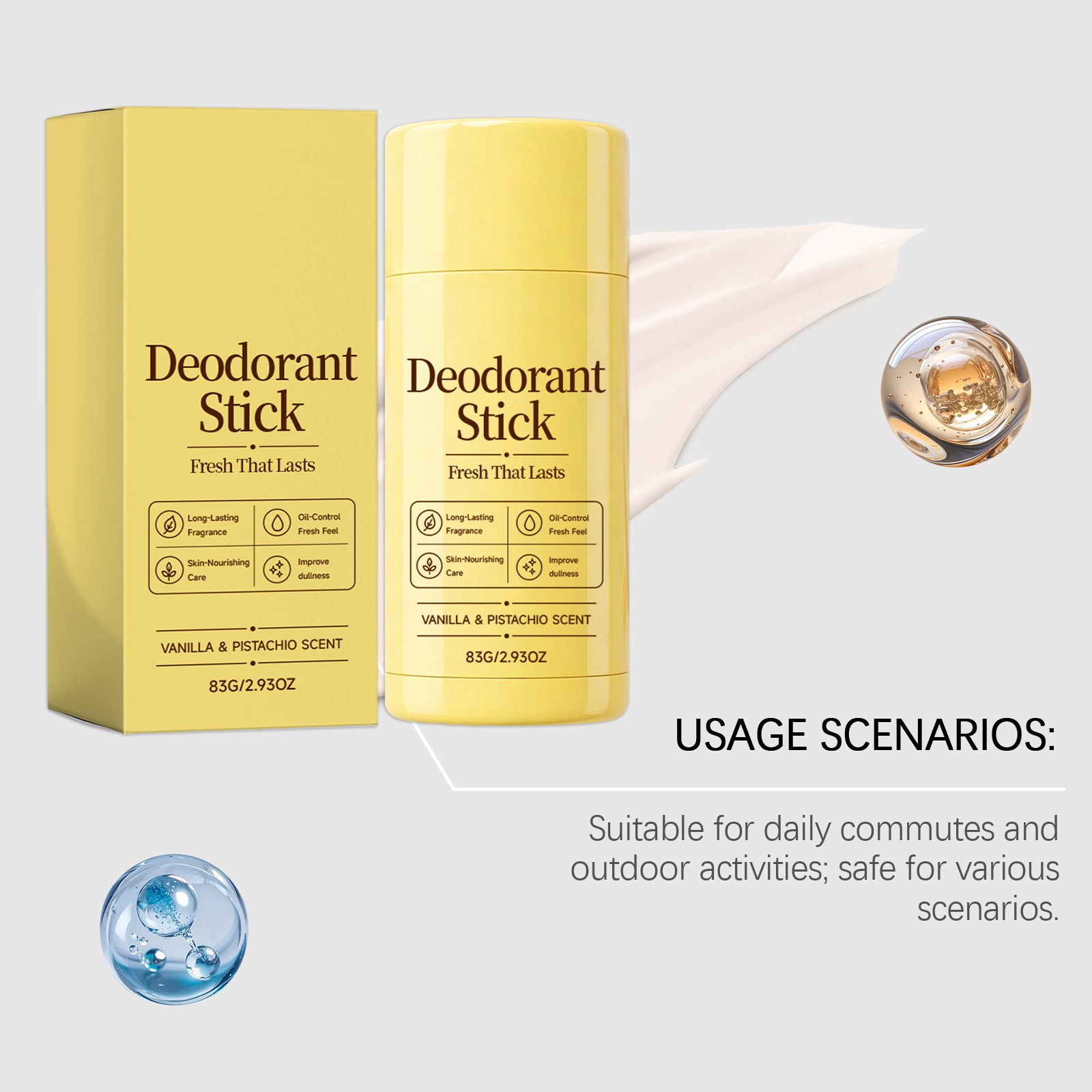 Antiperspirant Scent Stick Smooth Easy Apply Long Last Fresh Portable Store Dry Non Sticky Mild Body Care Product