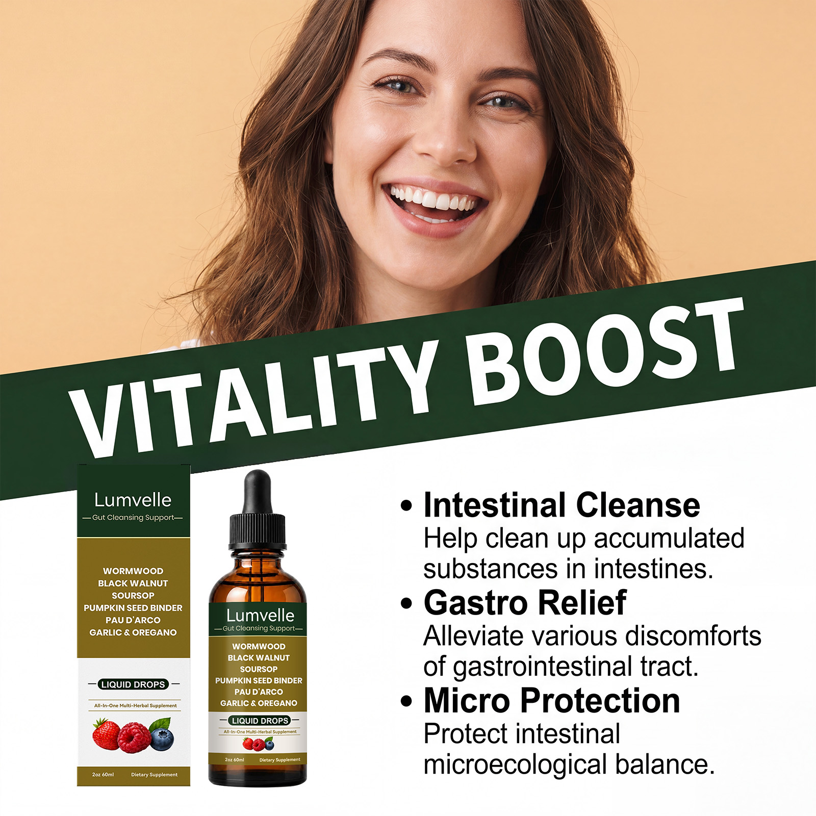Intestine Balance Gentle Droplets Protect Gut Environment Stabilize Flora Convenient Oral For Irregular Diet Users