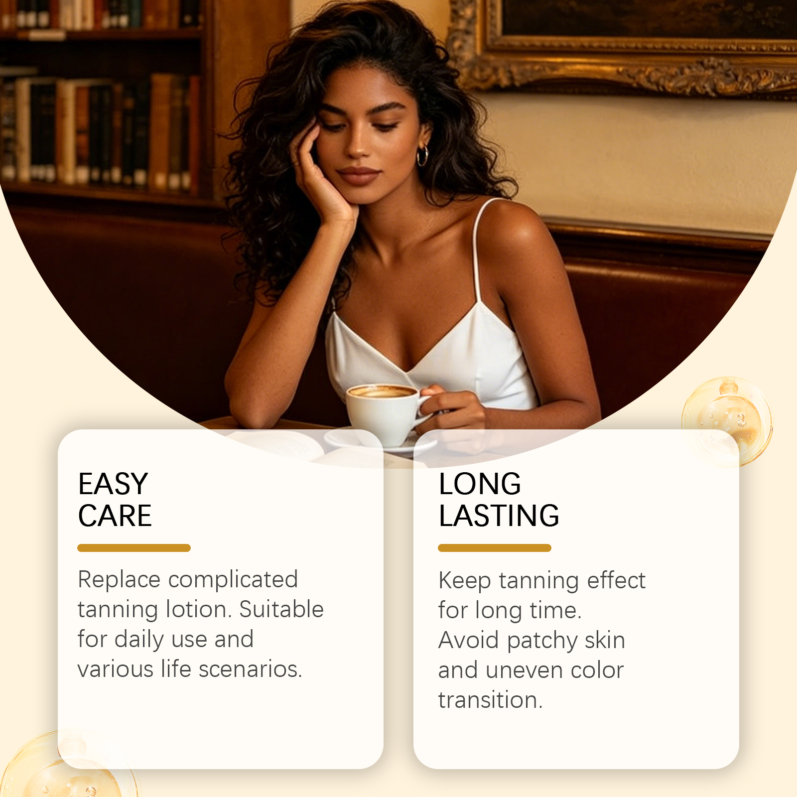 Hyaluronic Acid Sunless Tanning Patches Summer Daily Outdoor Beach Sun Free Bronze Skin Tone Glossy Finish Natural Shade Care